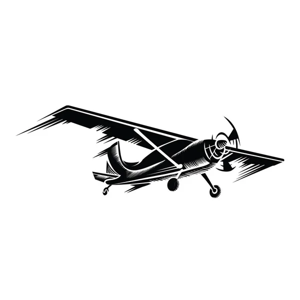 Airplane Black Color Isolated Object White Background Vector Illustration Eps — Stock Vector