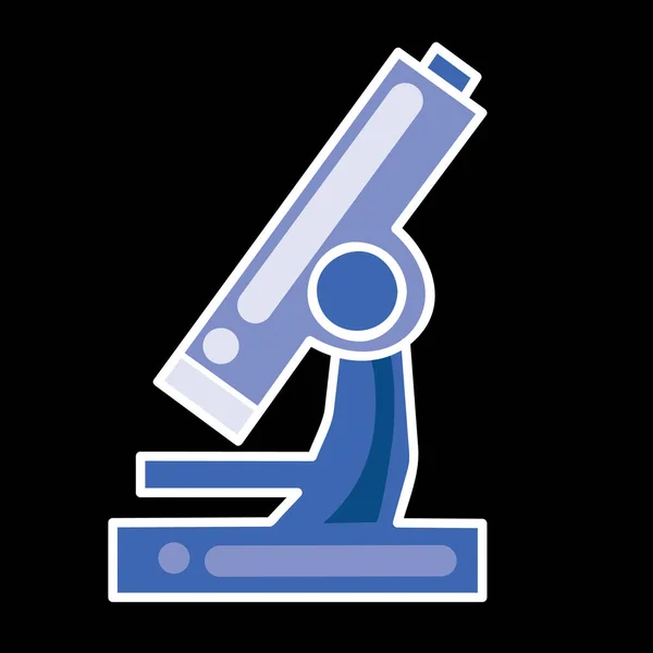 Stylish Blue Microscope Black Cartoon Illustration Isolated Object White Background — Vettoriale Stock