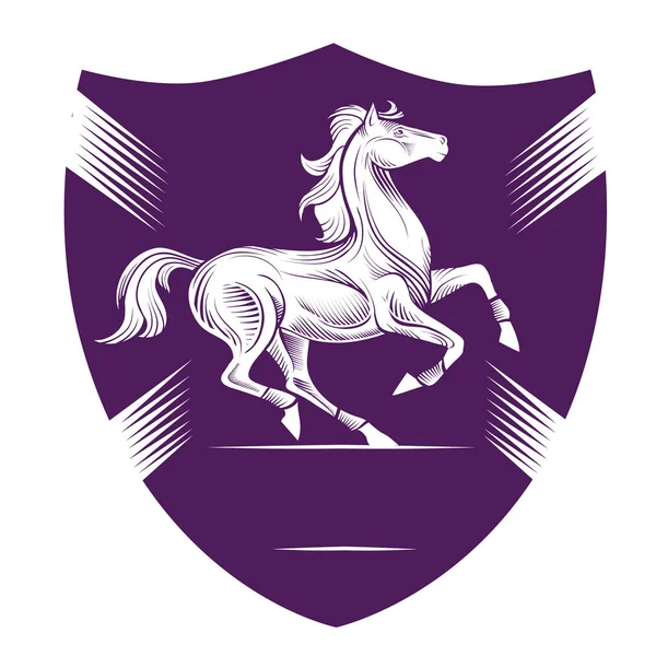 Logo Decorative White Horse Purple Background Isolated Object White Background — Stock Vector