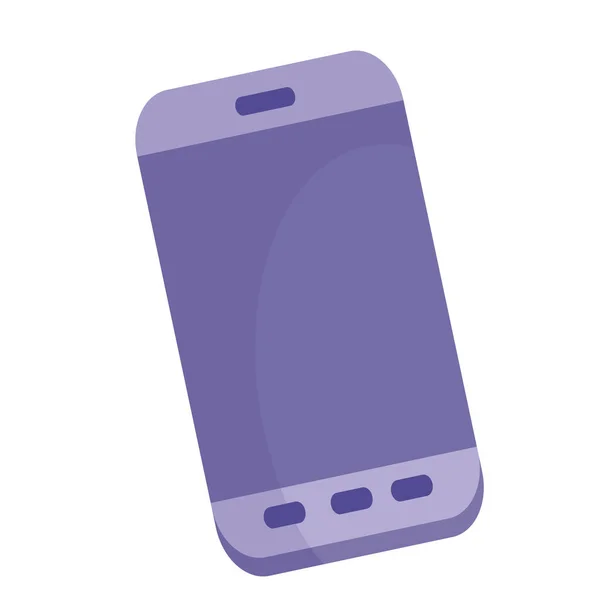 Purple Smartphone Top View Isolated Object White Background Vector Illustration — Stock Vector