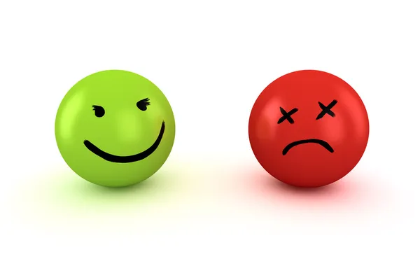 Sad and happy emoticons — Stock Photo, Image