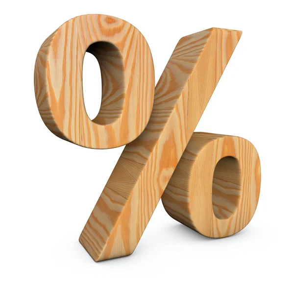 Houten percentagesymbool — Stockfoto