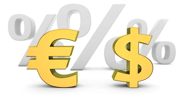 Euro til dollar vekselkurs - Stock-foto