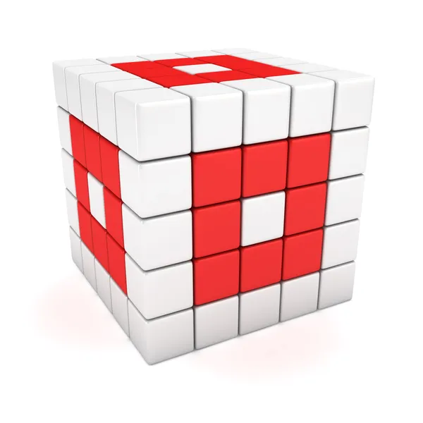 Red-white cube — Stock Photo, Image