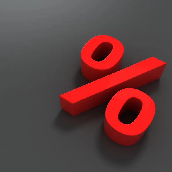 Símbolo percentual vermelho — Fotografia de Stock
