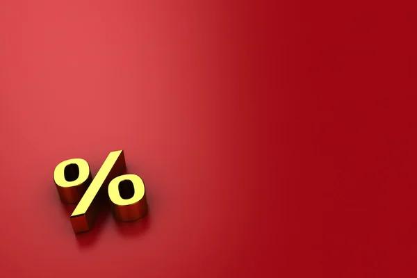 Percentage symbol on the red — Stock Photo, Image