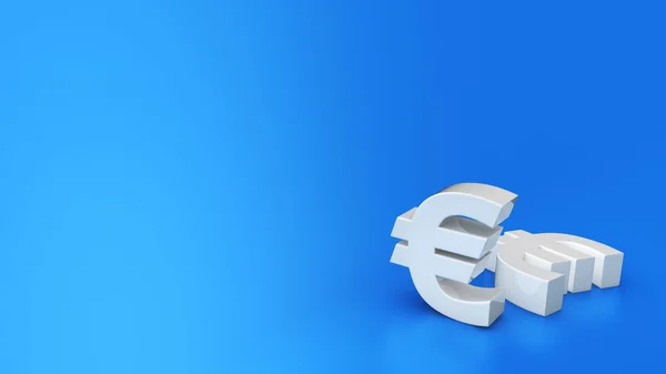 Euros en el fondo azul — Foto de Stock