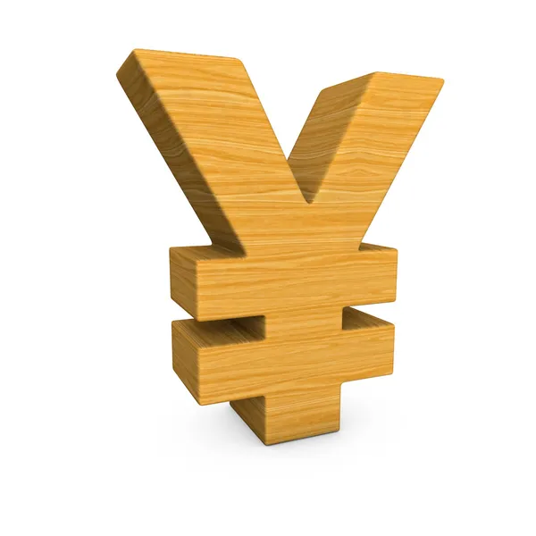 Wooden Yen — Stock Photo, Image