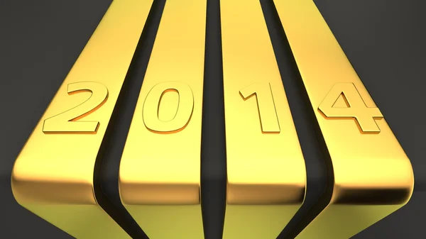 Golden ribbons 2014 — Stock Photo, Image