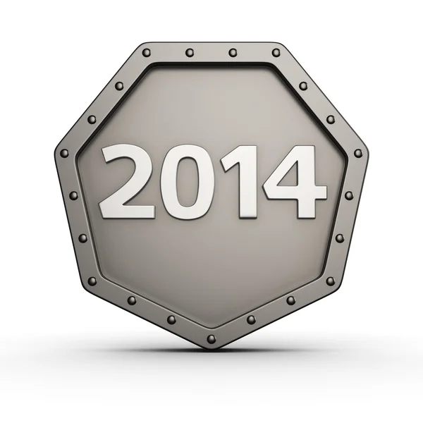 Year 2014 armored icon — Stock Photo, Image