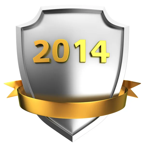 Shield 2014 with ribbon — Stock Photo, Image