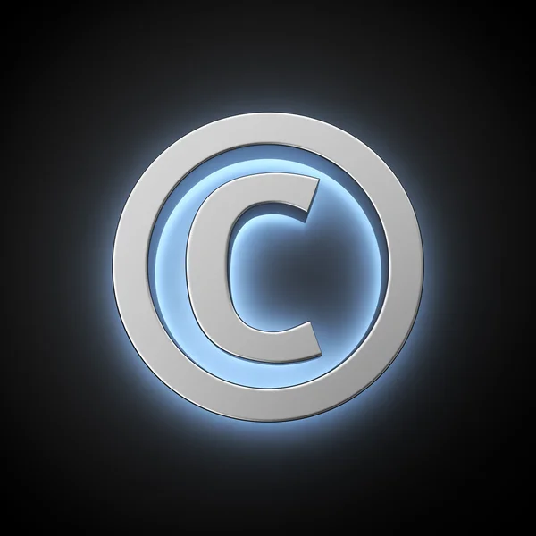 Lichtgevende copyright-teken — Stockfoto