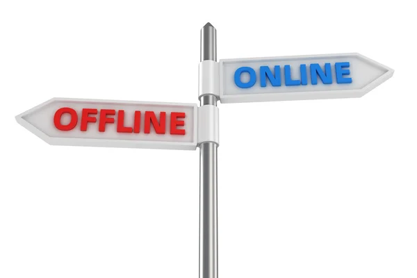 Offline o online — Foto Stock