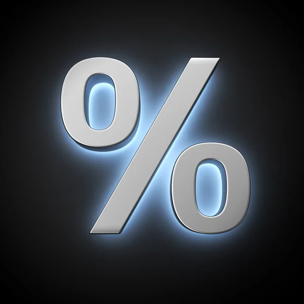 Lichtgevende percentagesymbool — Stockfoto