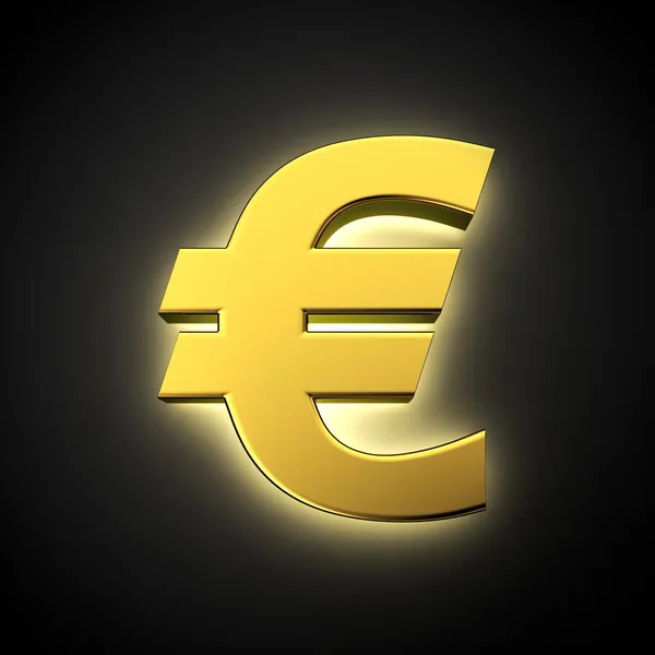 Símbolo luminoso do euro — Fotografia de Stock