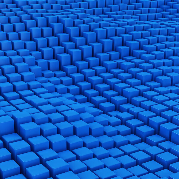 Blue mosaic surface with convex effect
