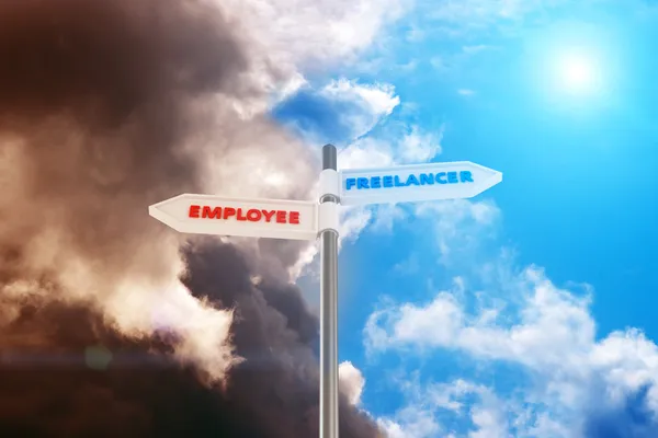 Freelancer vs werknemer — Stockfoto