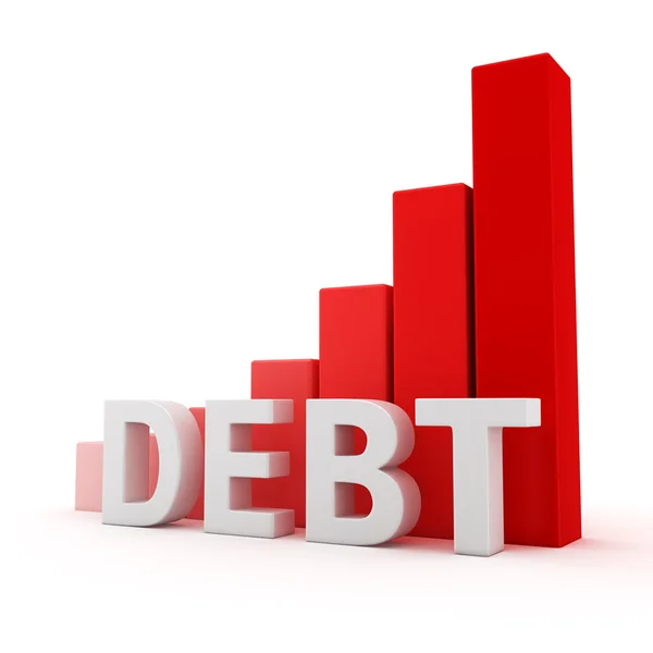 Bar graph of debt — Stock Photo, Image