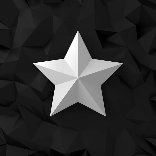 Chrome star on the black — Stock Photo, Image