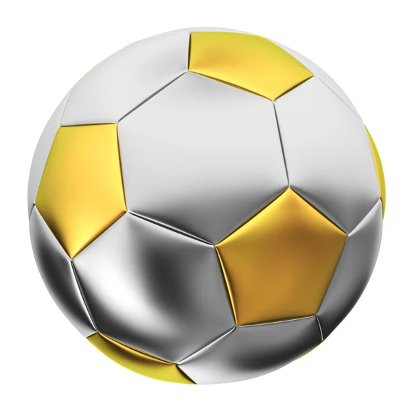 Stříbrný fotbalový míč — Stock fotografie