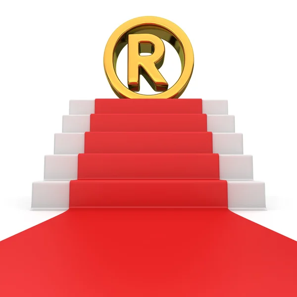 Registered sign on red carpet — Stock Photo, Image