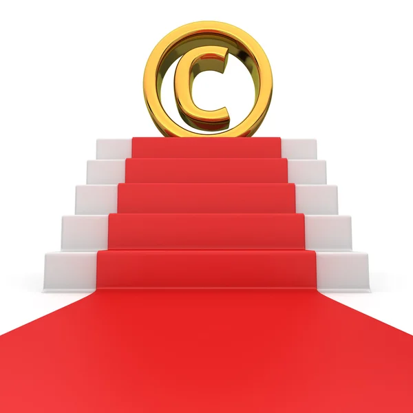 Copyright on red carpet — Stock Photo, Image