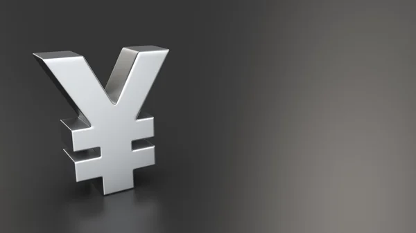 Yen-Symbol auf schwarz — Stockfoto