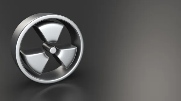 Radiation symbol on black — Stock Photo, Image