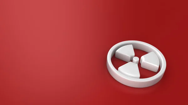 Radiation symbol on red — Stock Photo, Image