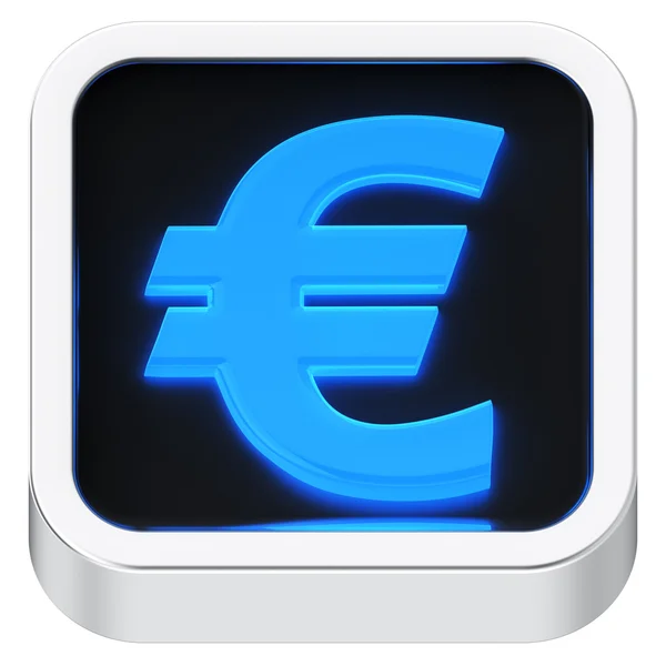 Ícone luminoso euro — Fotografia de Stock