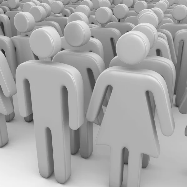 Crowd of 3D people — Stock Photo, Image