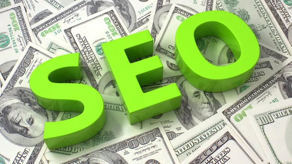 SEO sullo sfondo del dollaro — Foto Stock