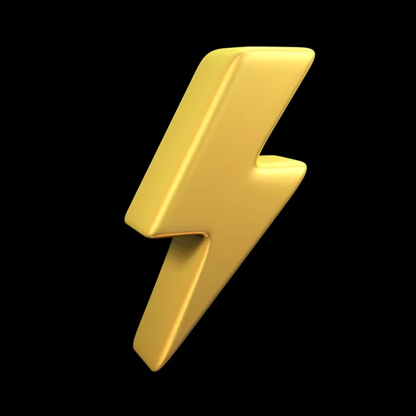 Gold lightning on black — Stock Photo, Image