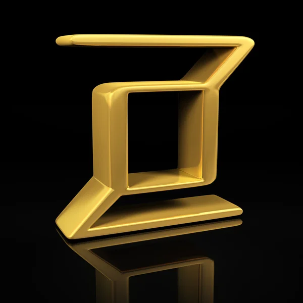 Gold Zerocoin on black — Stock Photo, Image