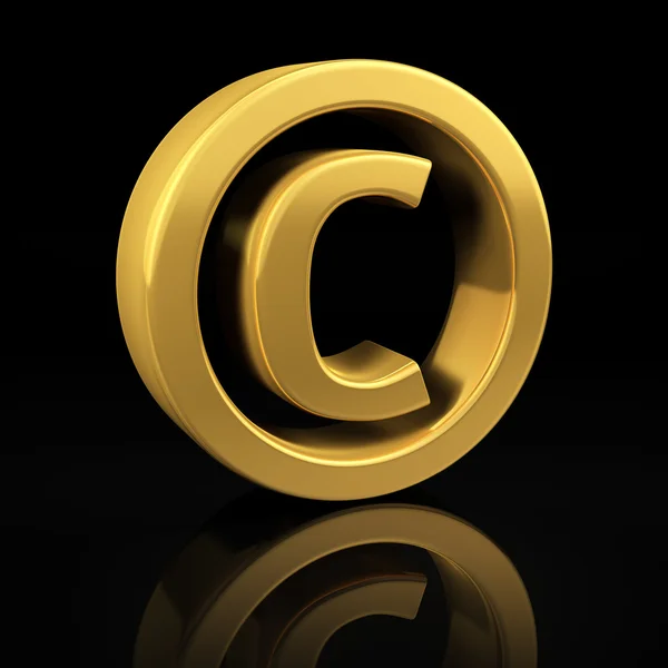 Gold Urheberrecht auf schwarz — Stockfoto