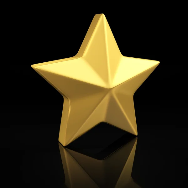 Gouden ster op zwart — Stockfoto