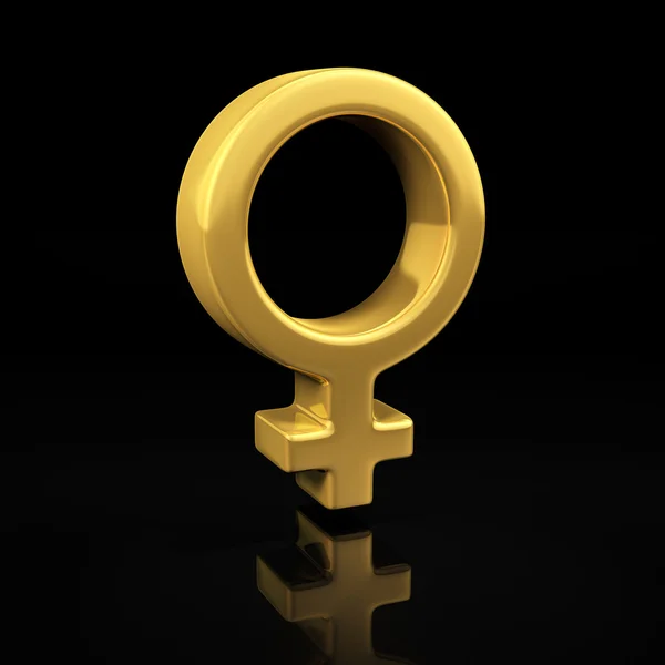 Gold Venus on black — Stock Photo, Image