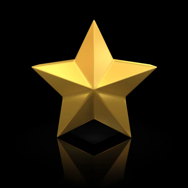 Golden star on black — Stock Photo, Image