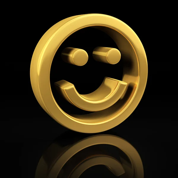 Gold smile on black — Stock Photo, Image