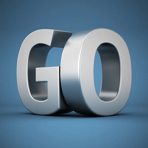 GO on blue — Stock Photo, Image