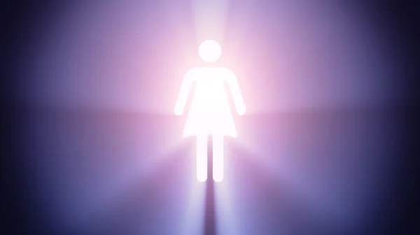 Illuminated woman symbol — Stock Photo, Image