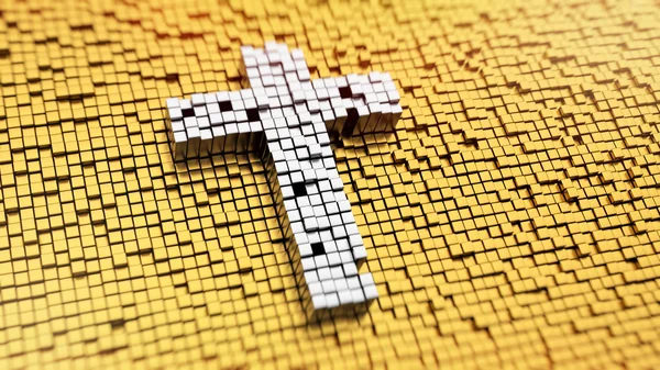 Pixelated cross — Stock Photo, Image