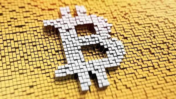 Bitcoin Pixelado Fotografias De Stock Royalty-Free