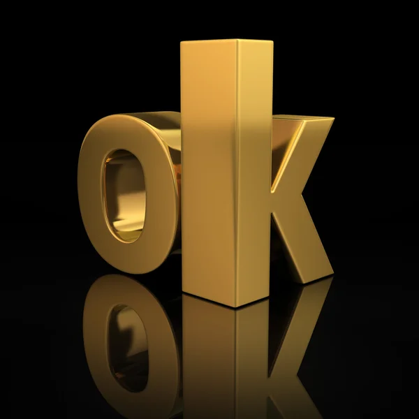 Ok en negro — Foto de Stock