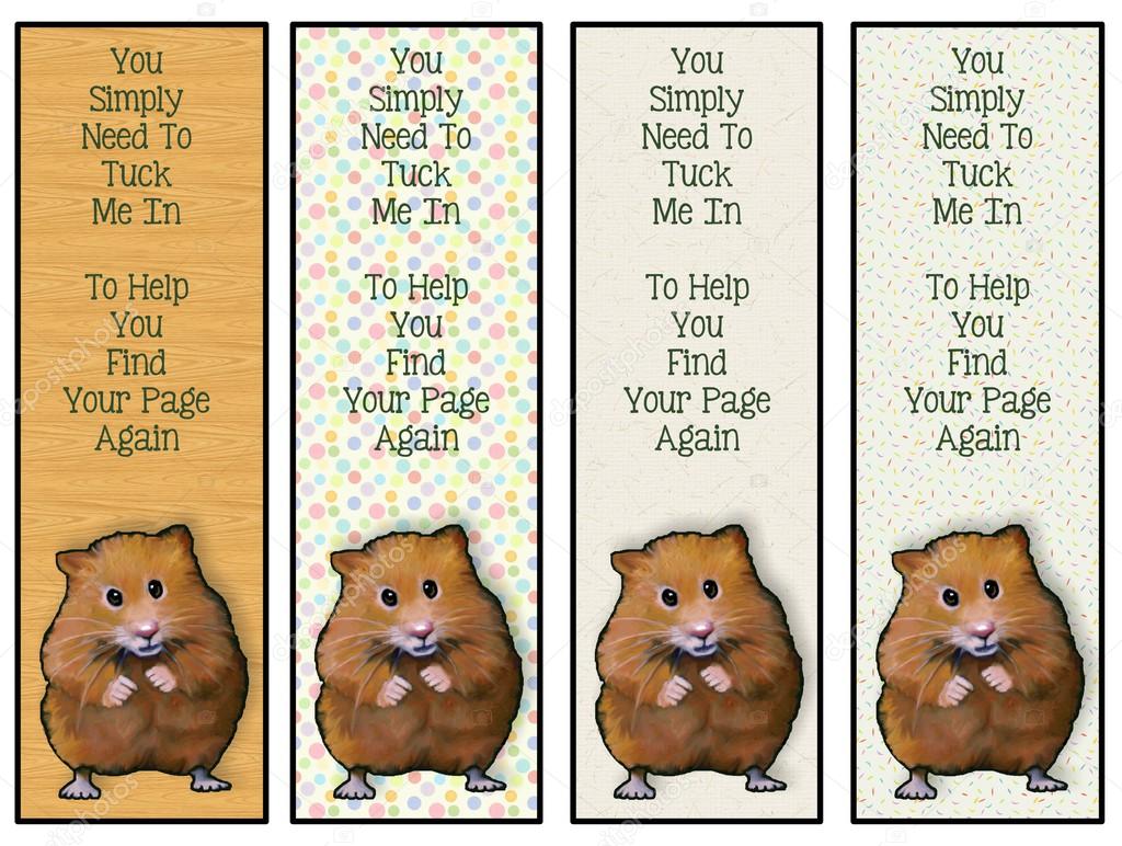 Bookmark for Kids with Cute Hamster and Saying