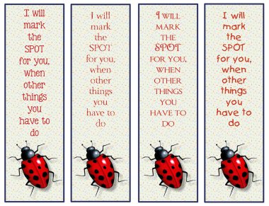 Bookmarks for Kids, with Ladybug and Little Verse clipart