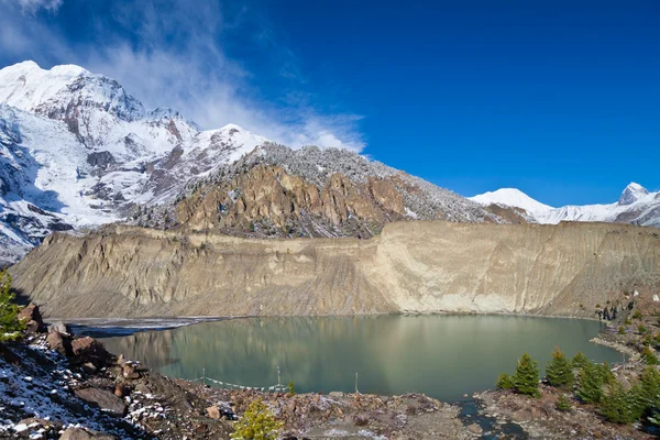 Gangapurna lake, Himalaya — Stock Photo, Image