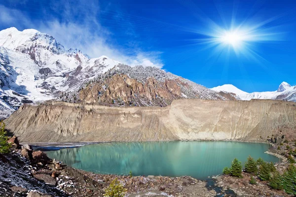 Gangapurna lake, Himalaya — Stock Photo, Image