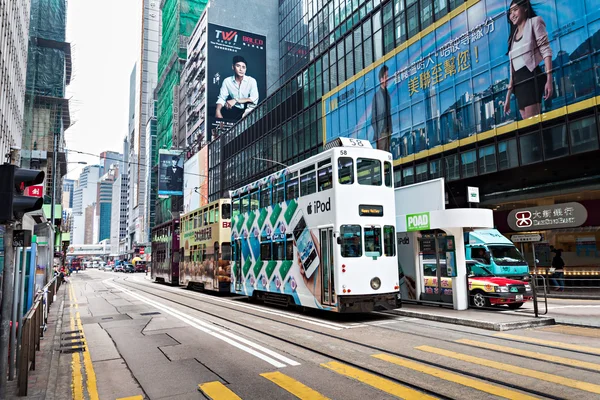 Hong kong spårvagnar — Stockfoto