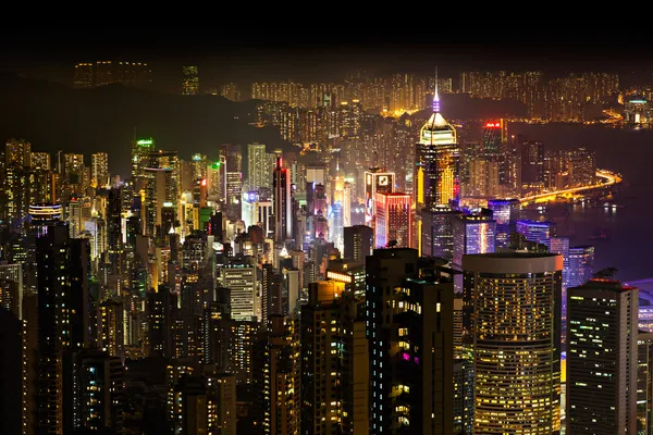 Hongkong bei Nacht — Stockfoto